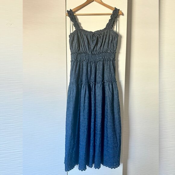 GAP X Doen Eyelet Maxi Dress in Denim Blue - Picture 7 of 7